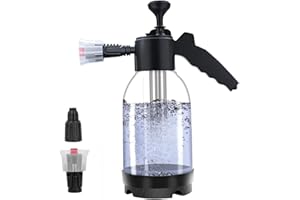 FS-PINGXIANG Car Foam Sprayer, 2L Portable Wash Foam Pump Spray Bottle with Replacement Nozzle,Multipurpose Handheld Pressure Water Pump Sprayer for Car Cleaning,Garden Plants Watering (White)