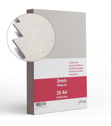 Carton Gris Reliure A5 3mm - Lot De 10 Feuilles 1800g/m² Pour Bricolage Et Modélisme