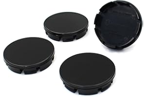 ‎FINEST FOLIA 4X Nabendeckel Set ABS Kunststoff Aluminium Nabenkappen für Felgen Radnaben Felgendeckel Felgenkappen Universal Auto Zubehör (Schwarz, 60mm Ø)