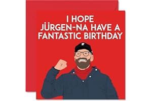 STUFF4 Jürgen Klopp zabawne kartki urodzinowe dla mężczyzn dla niego - Top Kop Jürgen - piłka nożna kartka urodzinowa dla taty brata syna siostrzeńca przychodniego dziadka wujka, 145 mm x 145 mm żart banter Footy Footie kartki z życzeniami