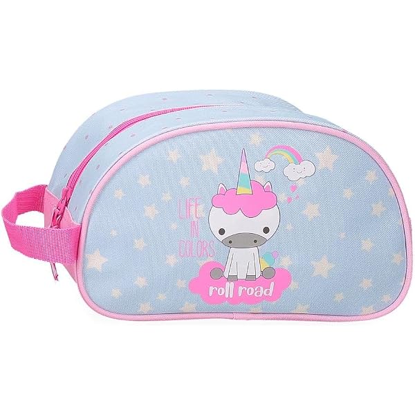 Neceser Happy Pets De Roll Road - Medidas 20.5x16.5x7.5 Cm, Poliéster, Diseño Multicolor Con Animales, Ideal Para Niños Y Viajes
