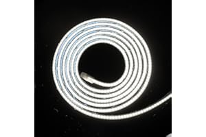 KISUFU 220V COB Ruban LED, IP65 Étanche Flexible LED bande lumineuse, 288LEDs/m Colle double face light strip pour Noël, Fête, Chambre, Cuisine, Décoration.blanc,3M