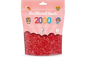 La Manuli Perline da Stirare Rosso 2000 Pezzi - 5mm - Kit per Creazioni Artistich - Perline a Fusione - Sacchetto Richiudibile - DIY