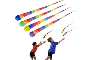 Clvsyh Rainbow Tail Ball, 4PCS Regenbogenball Mit Schwanz, Schweifball Kinder, Rainbow Play Ball, Regenbogenkometenspielzeug Für Kinder, Tail Foam Balls Für AußEn Und Innenbereich