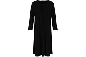 Aelstores Robe longue Abaya noire à manches longues pour fille - Uniforme scolaire - Jilbab islamique - Âge 5-14 ans