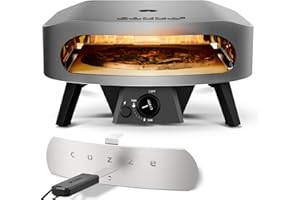 Cozze® 17" Four à Pizza CLASSIC | Gaz 30 mbar | Grande pierre en cordiérite incluse | Double chambre en acier inoxydable | Allumage automatique | Thermomètre intégré | Cuisson rapide 2 min