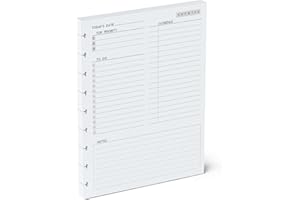 SORT OUT MY LIFE Discbound Undated Daily Plan Paper Refill, 120 GSM, 80 Sheets (160 Pages/Days), Happy Planner 9 Disc Pre-Punched Inserts, Loose Leaf, White, 7 inch x 9.25 Inch, Daily To-Do, Notes, and Scheduling