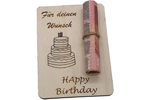 RONOZA Geldgeschenke Geburtstag,Wunscherfüller Geldgeschenk Geldgeschenk Holz Geldkarte Geburtstag Geldgeschenke Verpacken WunscherfüLler Geschenk Wümsche Erfüllen Geburtstagskarte