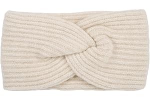 ‎STYLEBREAKER styleBREAKER Damen Strick Stirnband mit Twist Knoten und Rippenmuster einfarbig, warmes Winter Haarband, Headband 04026072, Farbe:Beige
