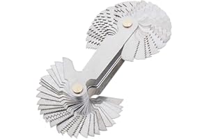 ChgImposs Metric & Imperial & US Screw Gauge SAE Whitworth 55 Degree & Metric 60 Degree & & US 60 Degree Thread Pitch Gauge for Industrial Measurement