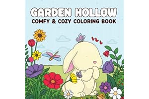 Garden Hollow: Comfy & Cozy Coloring Book featuring Plants, Flowers, and Super Cute Animals for Adults and Teens