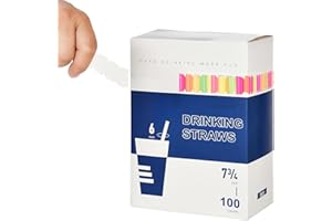 ZHUOAI Strohhalme,Party-Trinkhalme,100 Stück,für Party,Geburtstag,Hochzeit 100Stück Wiederverwendbare Strohhalme,Plastik Strohhalme,Trinkhalme Plastik Trinkhalme für Smoothies,Saft,Cocktail(100)
