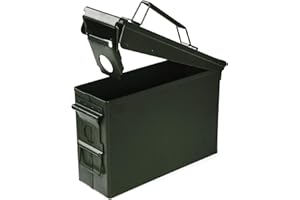 VicBre Munitions Kiste Metall 30/50 Cal Munitionskiste zur Aufbewahrung, abschließbare Militärpistole Munitionskoffer, Gewehrflinte wasserdichter massiver Stahlbehälter (Armeegrün)