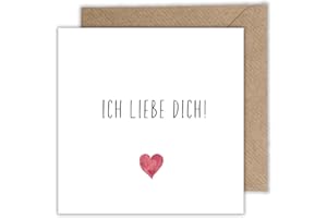 ‎WBDESIGNZ Ich Liebe Dich Karte zum Hochzeitstag Jahrestag Valentinstag als Klappkarte mit Umschlag - Geschenkkarte Beziehung Partner