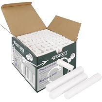 Crayon Craie Craies Blanches Westcott - Lot De 100, Peu Poussiéreuses, 1,2 Cm De Diamètre, 8,5 Cm De Long - Pour Tableau Noir, école Ou Art De Rue