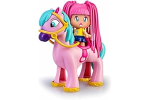 Pinypon - Funny Hair con personaggio capelli realizzati con morbidi elastici, cavallo con accessori intercambiale, per bambine e bambini da 4 anni, Famosa (700017180)