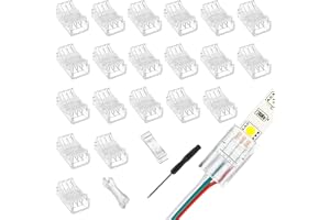 EPLZON 3-stifts 10 mm LED COB ljusbandskontakt RGB ljusadapter för 5050 LED (20 st)
