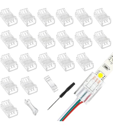 LitaElek 2pcs Cavo Divisore Striscia LED RGBW 1 a 4 Cavo Splitter LED Connettore Angolare Nastro LED Cavo Prolunga 5 Pin LED Strip Estensione per Strisce LED RGBW 5050, Bianco, 30cm di