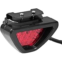 Pivalo PV12BL1 12 LED Car Blinking Brake Light Triangle F1 Style Rear Tail Brake Lamp 12V Universal Fit for All Cars (Red)