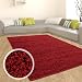 Produktbild carpet city Teppich Shaggy Hochflor Langflor Flokati Einfarbig/Uni aus Polypropylen in Rot für Wohn-Schlafzimmer, Größe: 60x100 cm