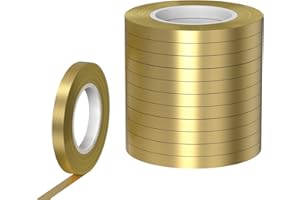 ONLYQIQIU 12 Rolls Gold Curling Ribbons for Gift Wrapping Crafting, 5mm Balloon Ribbon Balloon String for Christmas Wedding Birthday Party Decorations 10m/Roll (Gold Curling Ribbon)