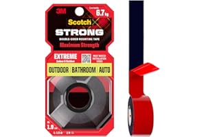 Scotch 3M Scotch Extreme Double Sided Tape, 1M Holds 6.7Kg, Works On Uneven Surfaces, Weather Resistant, Works On Indoor, Out