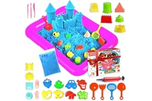 TALENTOYS Kit Box 1000G + 27 Accessori Sabbia Magica per Bambini 3 4 5 Anni Sabbia Magica Sabbia Cinetica Bambini Sabbia Colorata Gioco Bambina Bambino Giochi Creativi Regalo Bambina Bambino - Blu