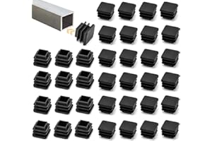 QOMJUFA Tappi lamellari 20 x 20 mm, 40pcs copertura per tubo nero, tappi per tubi quadrati, tappi quadrati per tubi in plastica robusta, tappi per pali come tappo di copertura