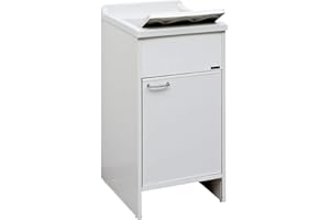 Jo-Bagno.it Lavabo de exterior de resina y PVC blanco, bañera y mesa de plástico 50 x 50 x 85 cm