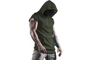 Lomon Herren Tank Top Muskelshirt Ärmelloser Hoodie Sport Tanktop Fitness Gym Shirt mit Handytaschen