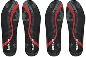 Szdxuw 2 Paires Semelles Chaussures Confort Femme et Homme - Semelles Mémoire de Forme, Taille Ajustable à Découper Respirante, Légères, Offrant de Absorption des Chocs et Amortissantes, Homme Noir