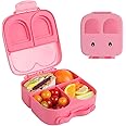 Snack Attack TM Lunch Box Bento style Bunny Shape Pink Color for Kids|3/4 Convertible Compartments| BPA FREE|LEAK PROOF| Dishwasher Safe | Back to School Season |Food Graded Materials (Pink)
