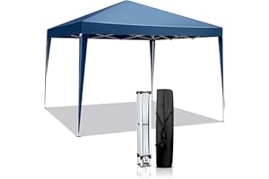 HOBBYZOO Tonnelle Pliante 3x3 m, Imperméable & Résistante,UV 50+ – Tissu Oxford 420D,Réglable en Hauteur,pour Jardin, Camping & Événements，Bleu