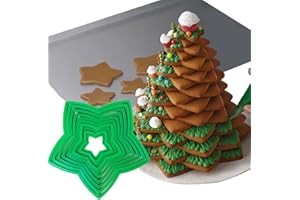 CRETHINKATY Lot de 10 emporte-pièces en forme d'étoile de Noël pour décoration de Noël, fondant, donut