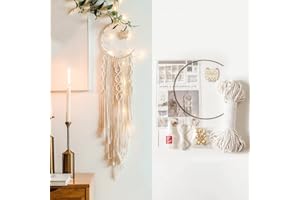 DUORIES Zestaw łapaczy snów do makramy, przędza bawełniana, sznurek do makramy, zestaw akcesoriów do samodzielnego wykonania, makramy, dekoracja ścienna, łapacz snów, sowa, księżyc, łapacz snów