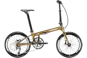 KABON Bicicletta pieghevole per adulti, mini-compatto pendolari in fibra di carbonio City Folding Bike 20inch Carbon Folding Bicycle con ruota in carbonio