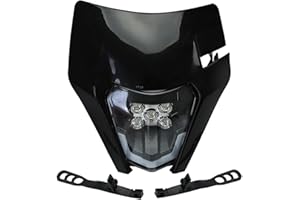 LOTFI Faro LED for motocicleta, linterna for cabeza compatible con KTM EXC EXCF SX SXF XC XCF XCW XCFW 530 450 350 300 250 150 125 (Size : A Black)
