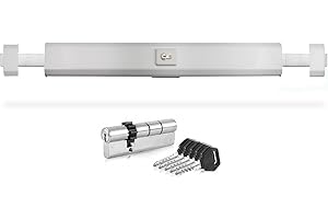 AETUHU Ckey, serratura blindata, orizzontale, a cilindro, per porta, 850 mm, colore bianco
