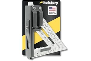 HOLSTERY SquareMaster Pro | Square Holder - Clip-On Rafter Square Holster for Tool Belt - Great for Carpenters, Framing, Woodworking - Spring Steel Belt Clipâ€¦
