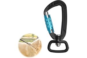 UOCAI Mosquetón Giratorio de Aluminio Aeroespacial, mosquetones llaveros mosquetón Giratorio Capacidad de 400 kg Mosquetón de Seguridad Giratorio 360° para Escalada Perros Aire Libre Camping Llavero