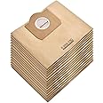 Premify 10pcs Pack Paper Filter Bags Compatible For Karcher, Karcher Model WD3 WD3P Bag Wet & Dry Vacuum Cleaner A 2204, A 2234 PT, A 2534 PT SE4001, SE4002 Vacuum, Part 6.959-130.