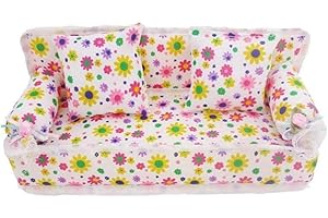 SUNAOMNI Bambini Mini Fiore Divano Panno Stampe Floreali Cuscini Del Divano Giocattolo Casa Delle Bambole Mobili in Miniatura Giocattoli Per Accessori Casa Delle Bambole Per Bambini Mini Giocattolo Casa Delle