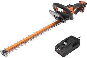 Worx WG264E 56cm 20V Cordless Hedge Trimmer with 2.0Ah Battery and Charger - Lightweight, Dual-Action Blades, Ergonomic Handle