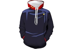 KEWING Unisex Anime Jujutsu Kaisen Casual Sudadera con Capucha de Manga Larga Yuji Itadori Pullover Gojo Satoru Sudaderas Traje de Cosplay 3D