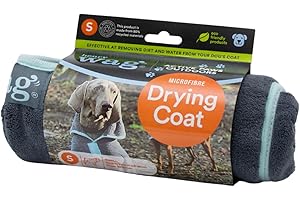 Henry Wag Drying Coat - Soft & Highly Absorbent Microfibre, Muddy Pet Accessories, Quick Drying - Designed for Dogs - GRS Recycled Polyester - S (40cm)
