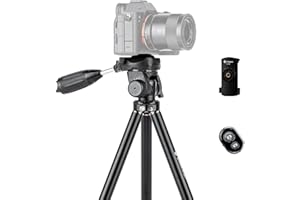 Fotopro Statyw Camara, statyw mobilny 48,9 cala z obrotem 360°, statyw z pilotem Bluetooth, statywy do Nikon Canon Sony Lumix DSLR Appareil Photo Digital