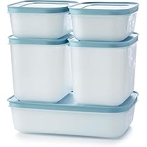 Boîte Frigo Ventilée Tupperware Rectangulaire - 350 Ml - Bleu Clair - Occasion