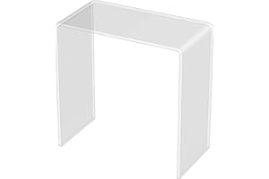 3R W Design Acrylic Display Shelves- Clear Display Plastic Perspex Stands Risers Plinths (4mm-thick-20x10x20, Max Load 4kg)