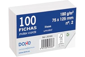 Dohe - Opakowanie 100 arkuszy gładkiej białej karty, 180 g, nr 2, 75 x 125 mm - FSC Mix AEN-COC-000243