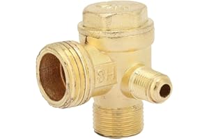 FICTORY Clapet Anti Retour Compresseur, Accessoires en alliage de zinc Compresseur d'air en alliage de zinc Clapet anti-retour unidirectionnel à trois voies Connecter les raccords de tuyauterie